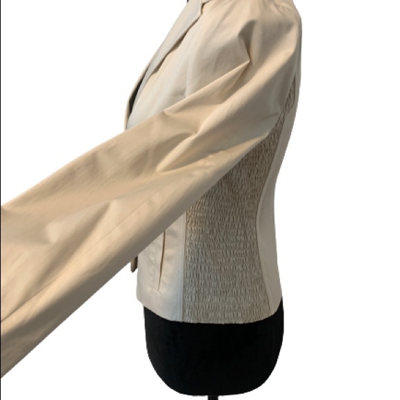 BCBG MAXAZRIA Cream Rouched Panel Jacket Size XS - Picture 7 of 12